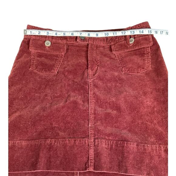 Patagonia Skirt 8 Stretchy Red Corduroy A Line Short Pockets Zip Organic Cotton - Picture 9 of 9